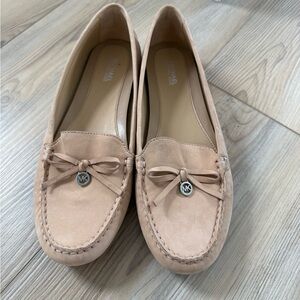 Michael Kors Suede Loafers in Blush Tan